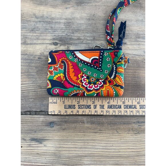 Vera Bradley Venetian Paisley ID Coin Wallat with Lanyard - Picture 3 of 5